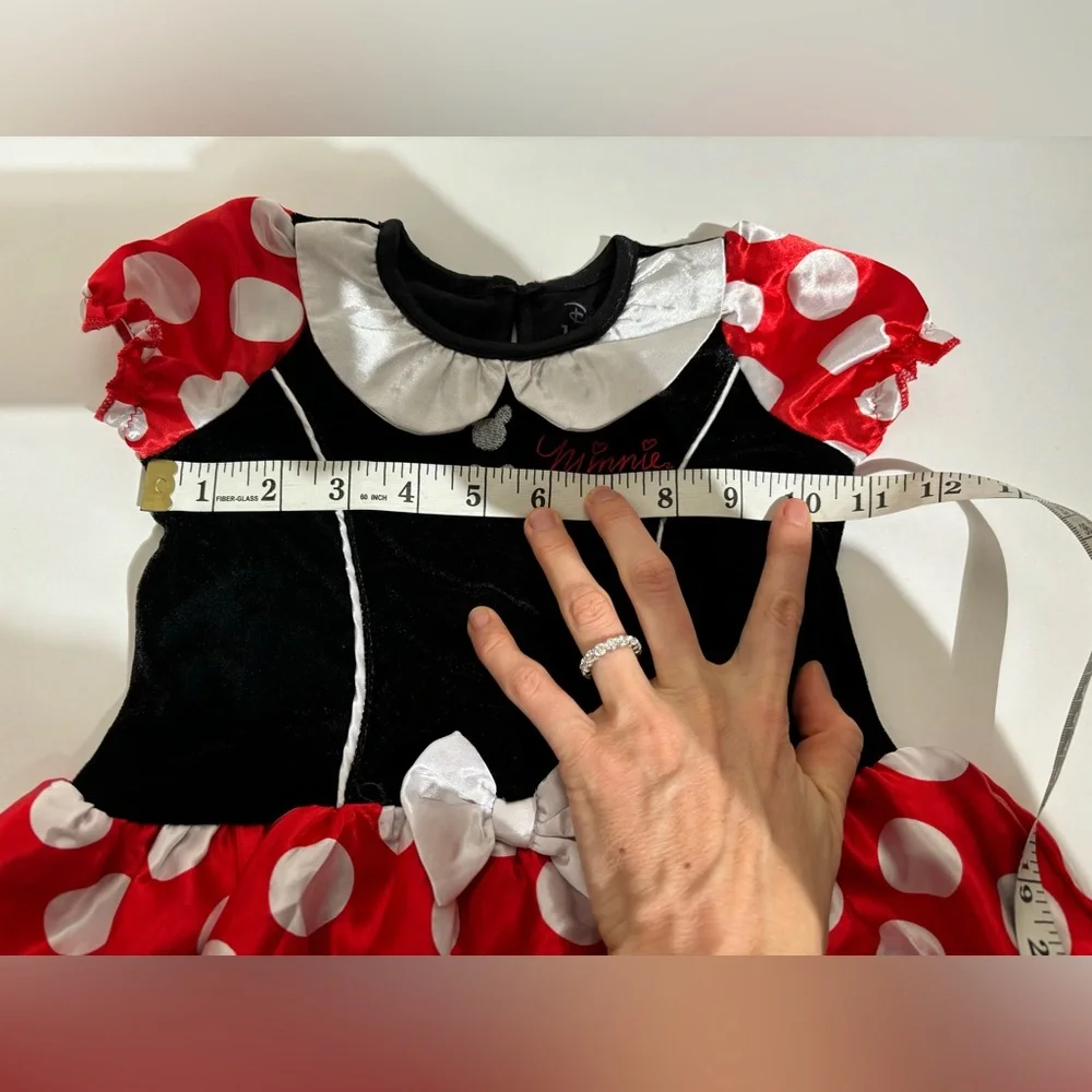 Minnie Mouse dress Disney baby‎ kids 12-18 months red white polka dots